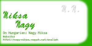 miksa nagy business card